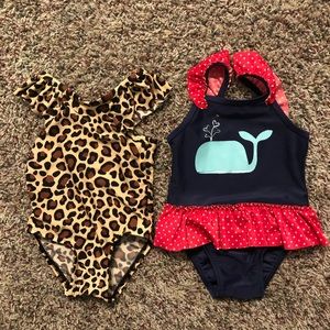 TWO BABY GIRL SWIM SUITS LEOPARD 🐆
